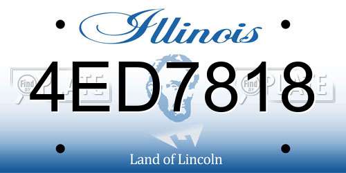 4ED7818 Illinois License Plate