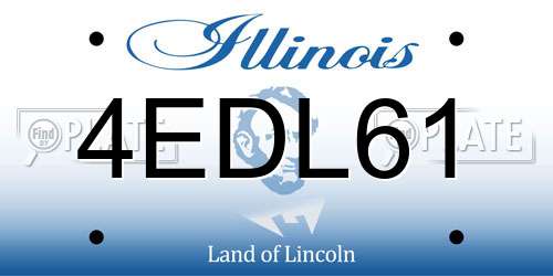 4EDL61 Illinois License Plate