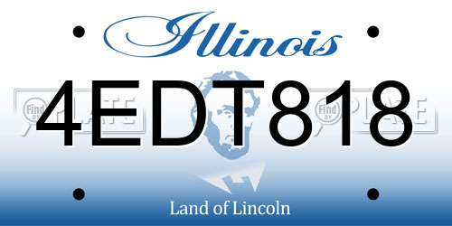 4EDT818 Illinois License Plate