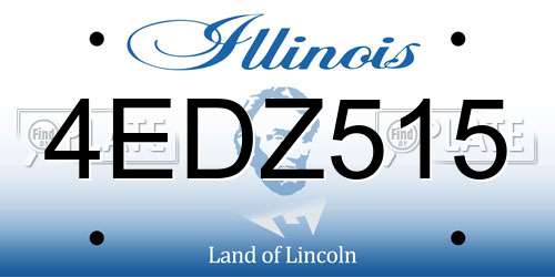 4EDZ515 Illinois License Plate