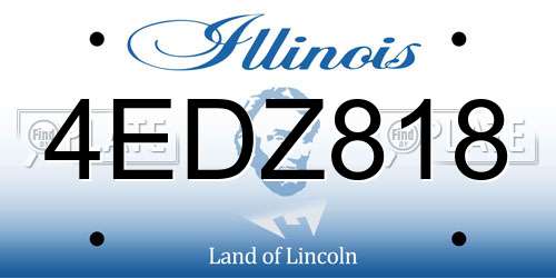 4EDZ818 Illinois License Plate
