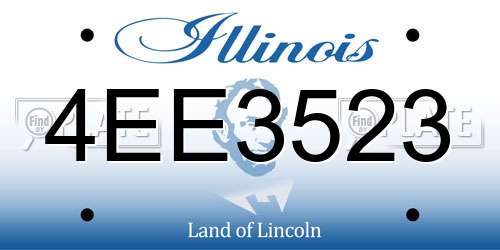 4EE3523 Illinois License Plate