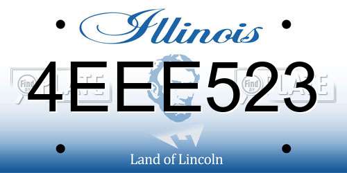 4EEE523 Illinois License Plate