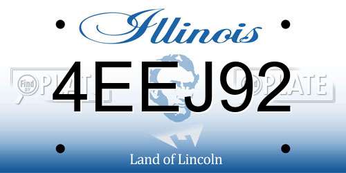 4EEJ92 Illinois License Plate
