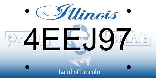 4EEJ97 Illinois License Plate