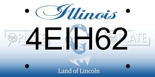 4EIH62 Illinois License Plate