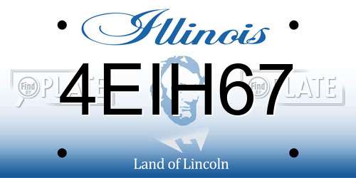 4EIH67 Illinois License Plate