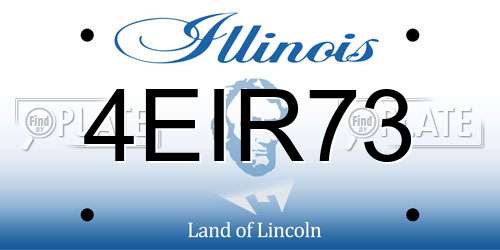 4EIR73 Illinois License Plate