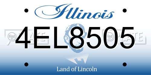 4EL8505 Illinois License Plate