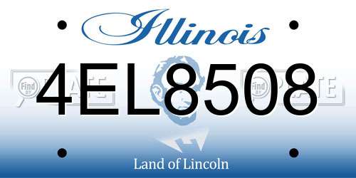 4EL8508 Illinois License Plate