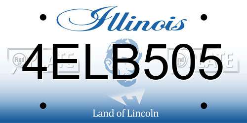 4ELB505 Illinois License Plate