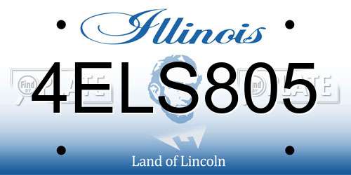 4ELS805 Illinois License Plate