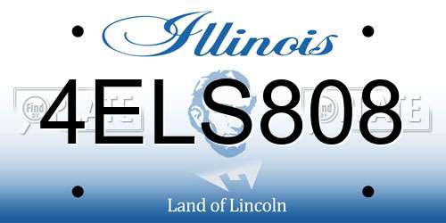 4ELS808 Illinois License Plate
