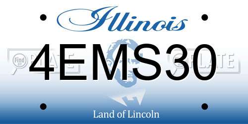 4EMS30 Illinois License Plate