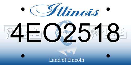 4EO2518 Illinois License Plate