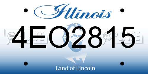 4EO2815 Illinois License Plate