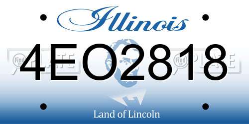 4EO2818 Illinois License Plate