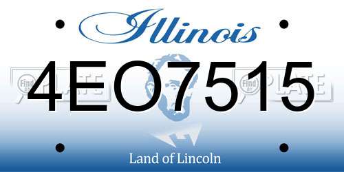 4EO7515 Illinois License Plate