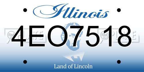 4EO7518 Illinois License Plate