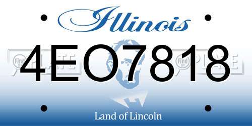 4EO7818 Illinois License Plate