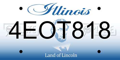 4EOT818 Illinois License Plate