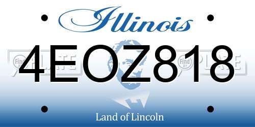 4EOZ818 Illinois License Plate