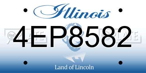 4EP8582 Illinois License Plate