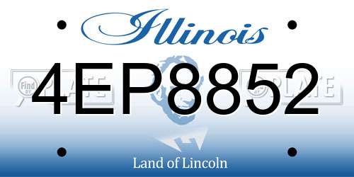 4EP8852 Illinois License Plate