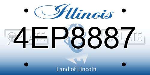 4EP8887 Illinois License Plate