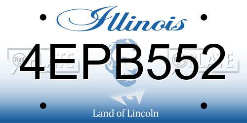 4EPB552 Illinois License Plate