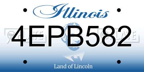 4EPB582 Illinois License Plate