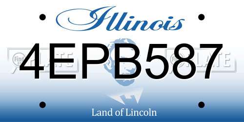 4EPB587 Illinois License Plate