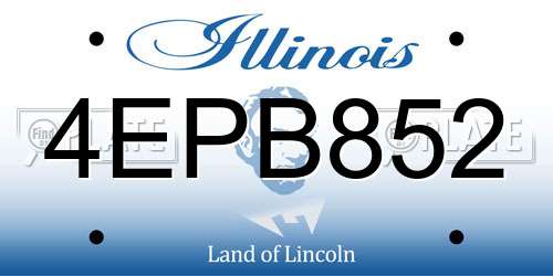 4EPB852 Illinois License Plate