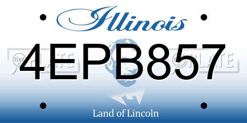 4EPB857 Illinois License Plate