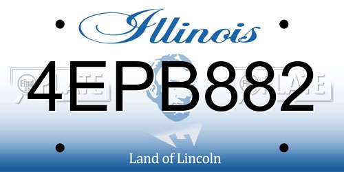 4EPB882 Illinois License Plate