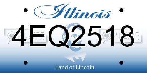 4EQ2518 Illinois License Plate