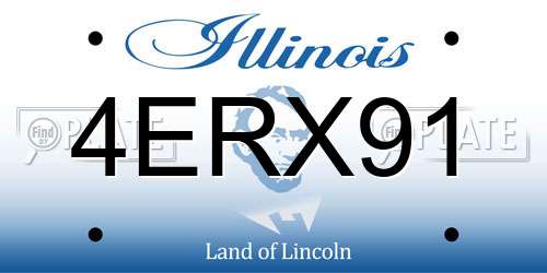 4ERX91 Illinois License Plate