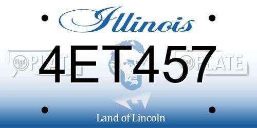4ET457 Illinois License Plate