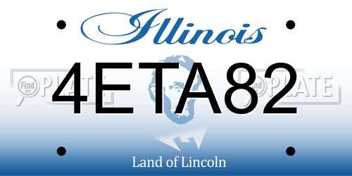 4ETA82 Illinois License Plate