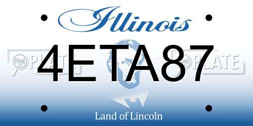 4ETA87 Illinois License Plate