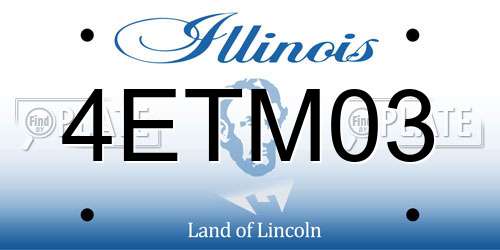 4ETM03 Illinois License Plate