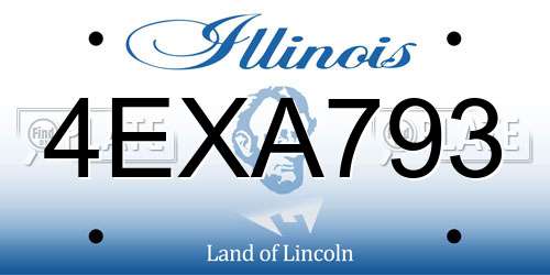 4EXA793 Illinois License Plate