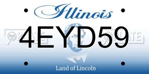 4EYD59 Illinois License Plate