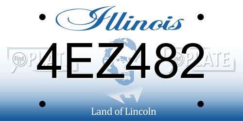 4EZ482 Illinois License Plate