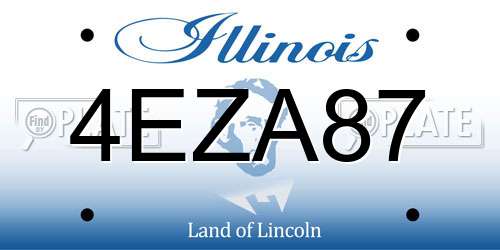 4EZA87 Illinois License Plate