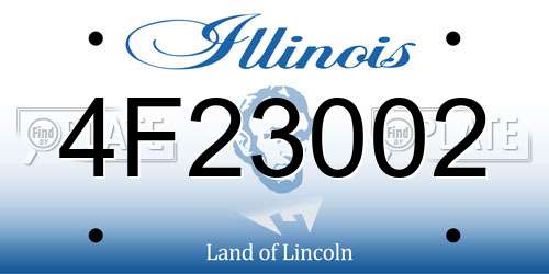 4F23002 Illinois License Plate