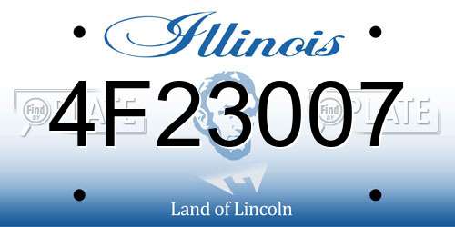 4F23007 Illinois License Plate