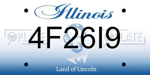 4F26I9 Illinois License Plate