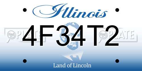 4F34T2 Illinois License Plate