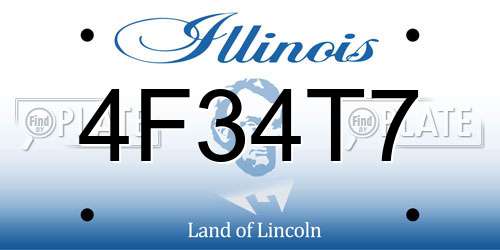 4F34T7 Illinois License Plate